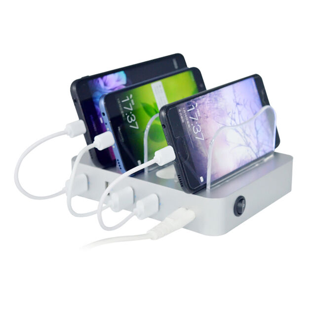 Estación de carga pública USB múltiple CC de 4 puertos con logotipo personalizado para tabletas y teléfonos móviles, portátil, inteligente, para restaurante, aeropuerto y hogar for sale at factory direct price