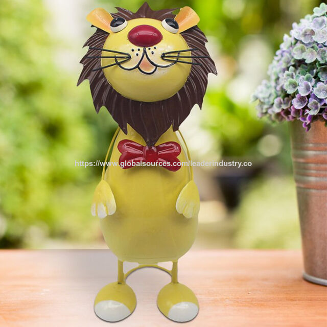 Fábrica BSCI Estatueta Decorativa de Leão de Metal para Jardim e Decoração Externa for sale at factory direct price