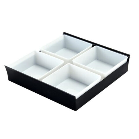Venta directa de fábrica Platos de postre cuadrados japoneses de múltiples compartimentos JX