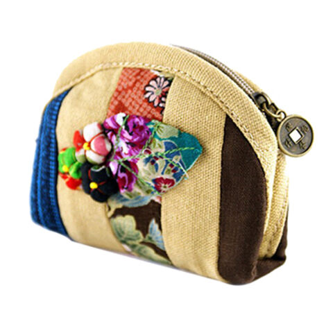 Monedero de Tela con Correa de Cuero para Muñeca, Forro 100% Algodón, Diseño Único JX