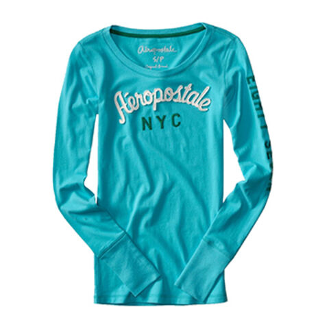 Langarm-V-Ausschnitt-T-Shirt für Damen, 100% gekämmte Baumwolle 180 g/m², einfarbig for sale at factory direct price