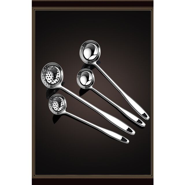 316 Stainless Steel Soup Spoon and Spoon Set, Large Long Handle Hot Pot Spoon, Household Kitchen for sale at factory direct price