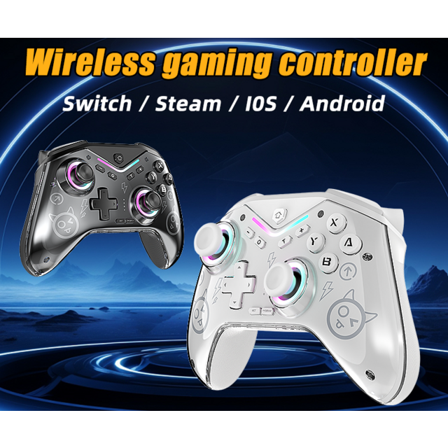 Manette de Jeu Sans Fil avec Joystick Hall, Programmable, Lumière RVB Réglable, pour NS-Switch/Steam/PC/Smartphone/iOS/Android