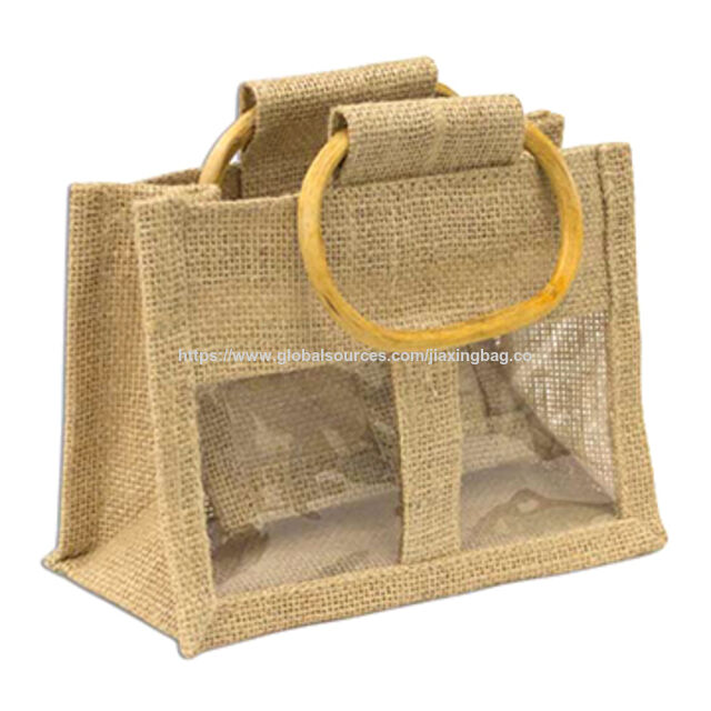 Bolsa de Yute Personalizada con Ventana - ¡Gran Venta! for sale at factory direct price