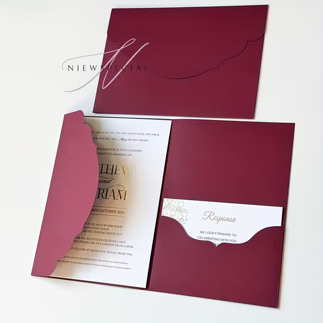 Invitación de Boda de Lujo Personalizable con Sobre a Juego - Tarjeta de Matrimonio, Tarjeta de Felicitación para Celebraciones y Bendiciones Festivas