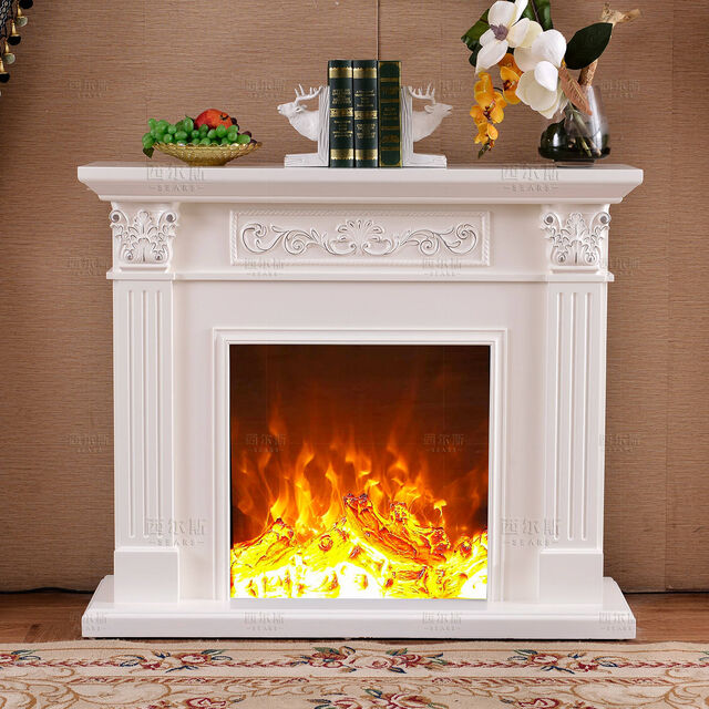 Foyer Électrique Américain pour la Maison avec Flamme Simulé Intégrée et Décorative