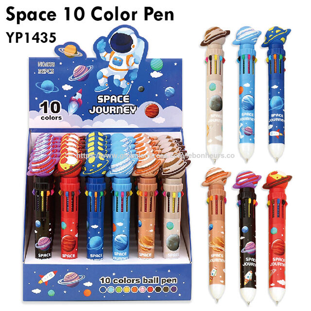 Set de 10 stylos de couleur sur le thème de la fusée, stylo multicolore pour le plaisir à l'école des enfants for sale at factory direct price