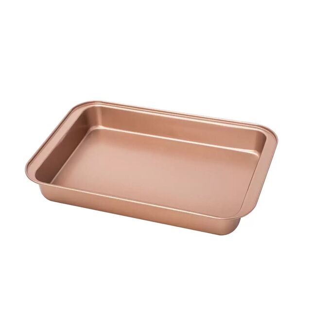 Set de 5 sartenes para hornear antiadherentes de cobre, para muffins, pan, cuadrados, bandejas redondas, utensilios de cocina para el hogar for sale at factory direct price