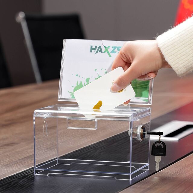 Caja de Votación Acrílica Segura y con Cerradura al por Mayor - Urna Transparente y Duradera para Reuniones, Exposiciones, Sorteos y Votaciones for sale at factory direct price