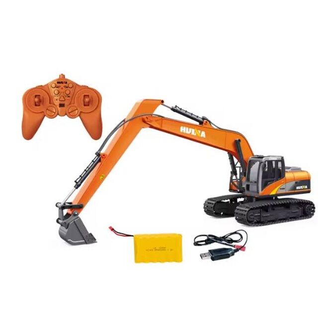 Huina 1551 1/14 15-Kanal-Fernbedienungsbagger - Legierung LKW, Simulations-Lernfahrzeug, Kinderspielzeug