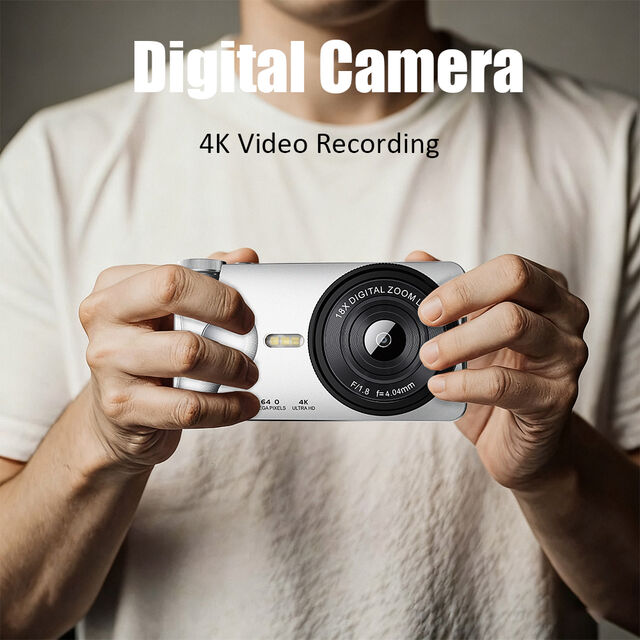 Vandlion A66 Retro-Kamera für Teenager, CCD-Foto-Gerät mit Vibes, 4K-Videoaufnahme, 2000mAh Klappbildschirm, 18-facher Zoom, Kamera in Weiß, Pink und Schwarz for sale at factory direct price