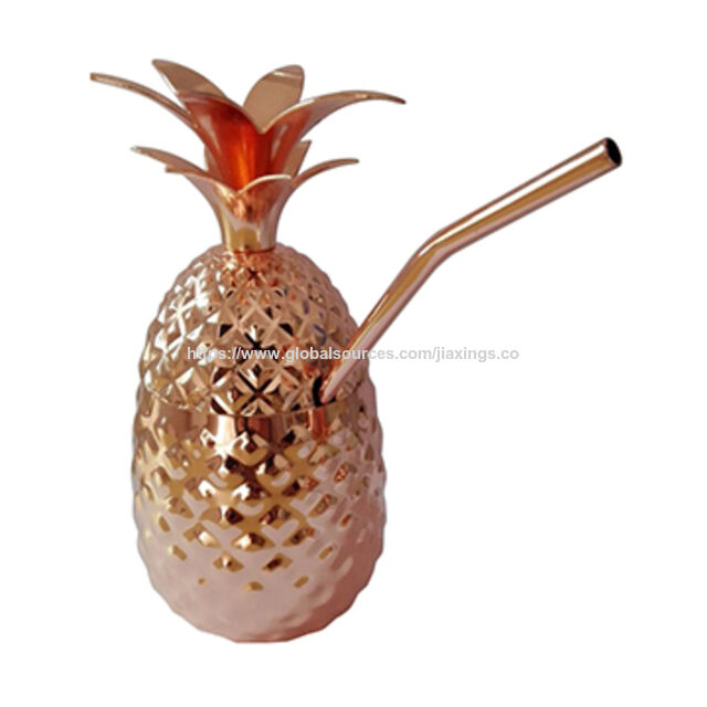 Geprägte Messing-Stahl-Ananas-Tassen in Gold, Bronze und Silber for sale at factory direct price