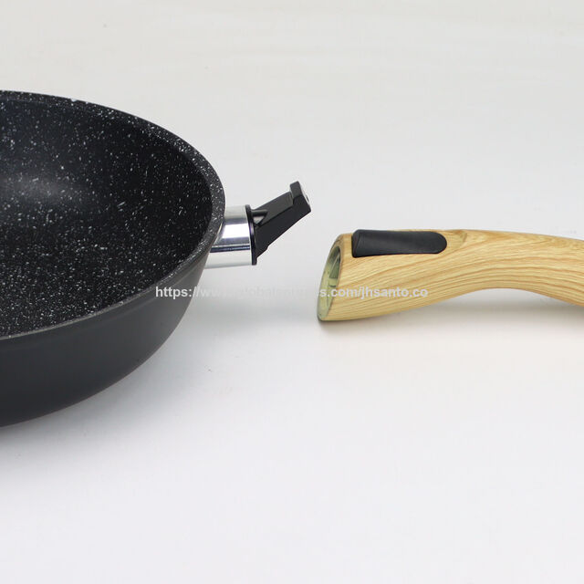 Sartén Antiadherente de Aluminio Forjado con Recubrimiento de Mármol y Mango Extraíble, con Tapa, para Cocina Doméstica for sale at factory direct price