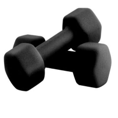 Neoprene-coated dumbbells for exercise workouts, anti-slip and anti-roll features