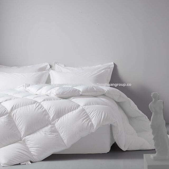 Couette/Duvet de Luxe en Plumes et Duvet d'Oie Blanche, Enveloppe 100% Coton, Lavable en Machine, Qualité Hôtelière, avec 8 Poches d'Angle for sale at factory direct price