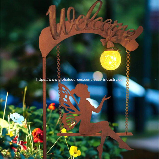 BSCI Factory Solar Fairy Swing Garden Light Outdoor Decor Garden Ornament for sale at factory direct price