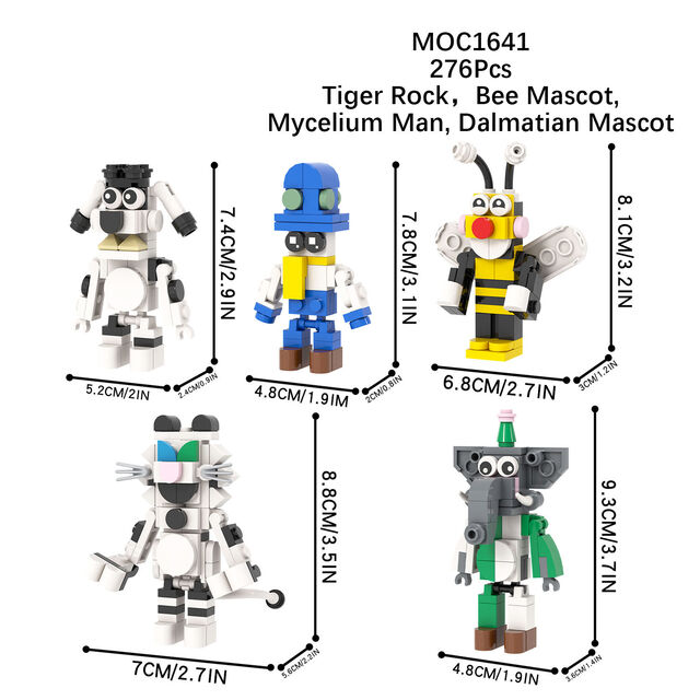 Robôs de Brinquedo Urso da Meia-Noite, Pedra de Tigre, Mascote Cão Radamatin, Conjunto Pequeno de Blocos de Construção, Brinquedos Educativos para Crianças for sale at factory direct price