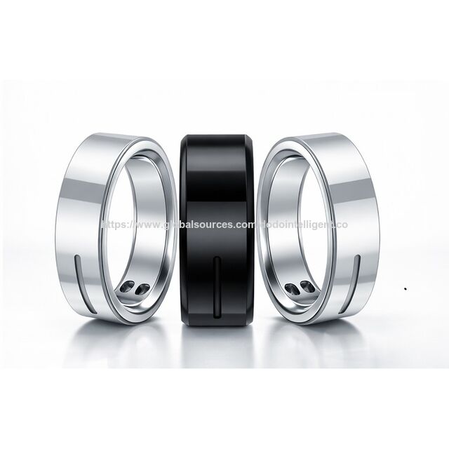 Bague Intelligente Bluetooth 5ATM Étanche avec Suivi de Fréquence Cardiaque, Température, HRV, Oxygène Sanguin et Sommeil avec SOS