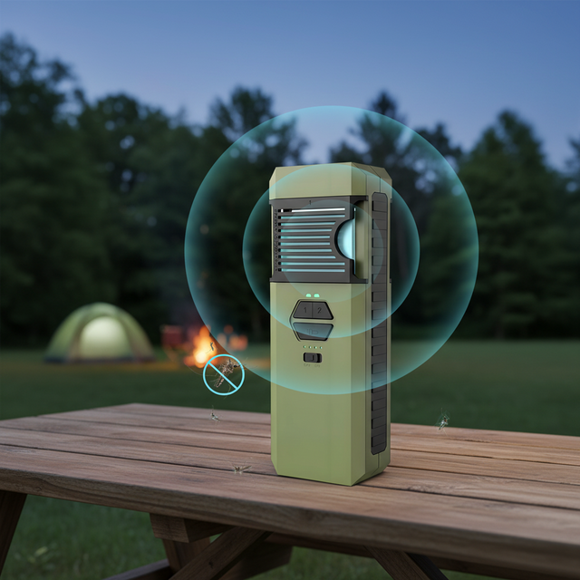 Répulsif Anti-Moustiques 3-en-1 Chauffage Double Face, Compatible Power Bank & Lampe Torche, Étanche IP67, Rechargeable USB