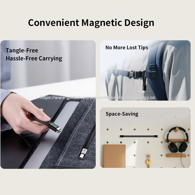 ODMOEM Magnetic Plug Storage Short Cable, Keep Your Setup Clean and Organized, Fast charging 240W Max, 17cm, USB 2.0 for sale at factory direct price