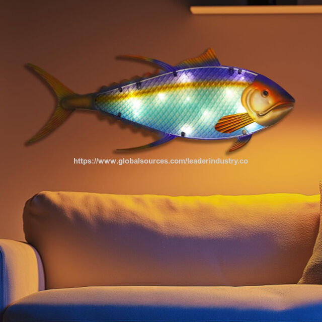 BSCI Fabrik LED Fisch Wanddeko Wandkunst Außendekoration und Heimdekoration for sale at factory direct price