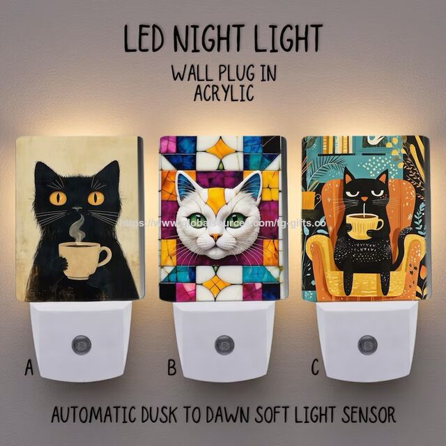 Dekorative Nachtlampe - Plug-in LED-Licht - Keine Schalter-Katzen-Nachtlampe
