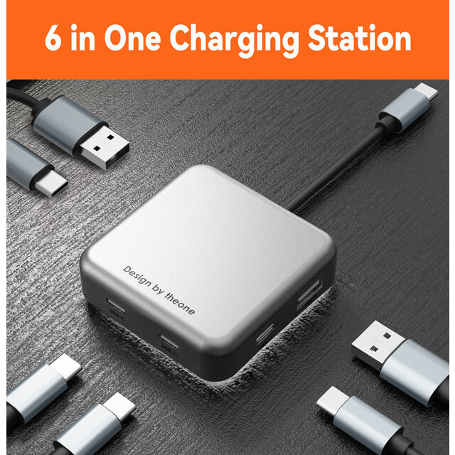 Estación de Carga Rápida USB Tipo C 6 en 1 Multipuerto para Teléfonos Móviles y Power Banks for sale at factory direct price