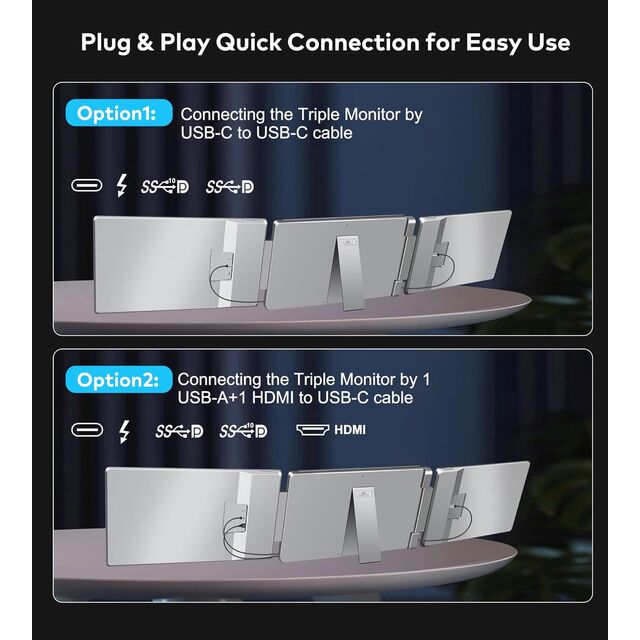 Extensor de Pantalla para Portátil Doble Monitor, Pantalla IPS de 16 Pulgadas 1920x1200 para Portátiles de 13-17.3, Plug and Play, para Windows/OS for sale at factory direct price