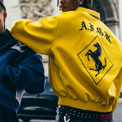 Individuell bestickte Bomber-Lederjacke für Herren für den Winter