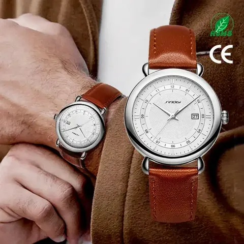Montre Minimaliste en Cuir pour Homme avec Affichage de la Date for sale at factory direct price