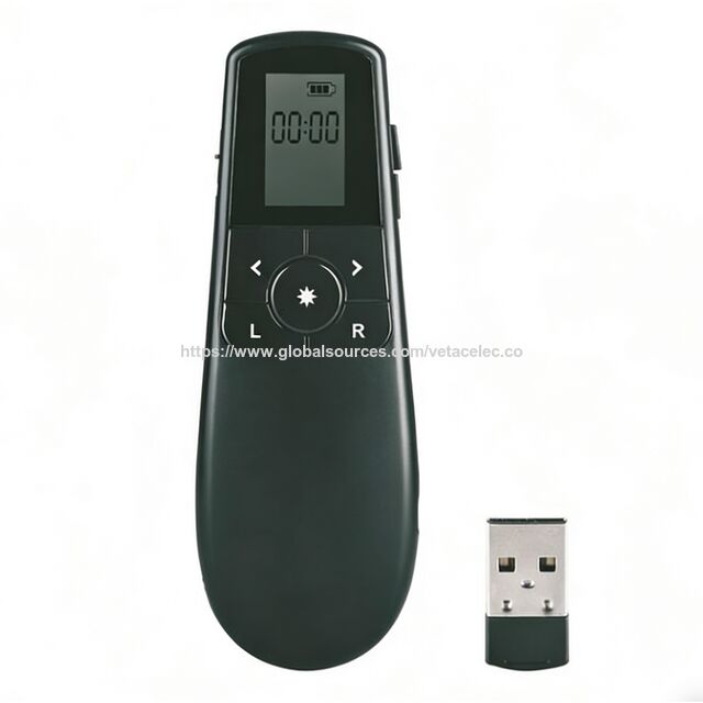 Mouse de ar sem fio 2.4GHz com ponteiro laser vermelho e monitor LCD for sale at factory direct price