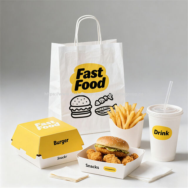 Embalagens para Fast Food - Caixa Personalizada para Fast Food, Caixa para Hambúrguer Takeaway de Grau Alimentício, Caixa de Papel para Nuggets de Frango e Batatas Fritas for sale at factory direct price