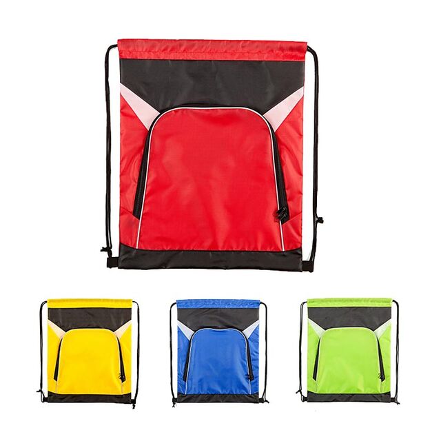 Bolsa con Cordón de Poliéster 210D Personalizada con Logo para Promociones de Moda - Mochila Deportiva con Bolsillo con Cremallera