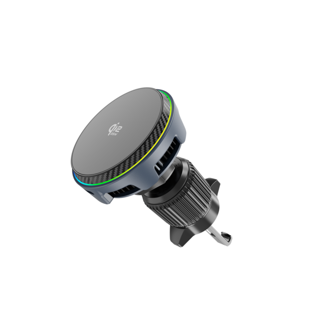 حامل شاحن سيارة لاسلكي مغناطيسي Qi2.2 بقوة 25 واط مع إضاءة RGB وتبريد أشباه الموصلات for sale at factory direct price
