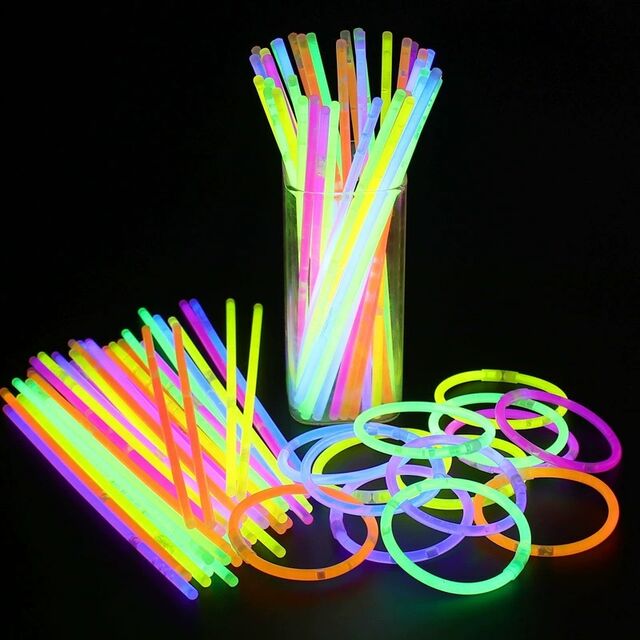 Fluorescent stick, glow stick, children's toy, sticky clothes, outdoor silver glow in the dark wristband