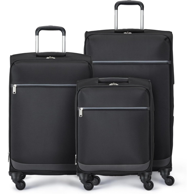 Erweiterbares 3-teiliges Rollkoffer-Set, Weichgepäck mit Rädern, mit vier 360-Grad-Multidirektions-Spinner-Rädern for sale at factory direct price