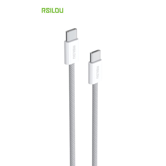 RSILOU 65W USB-C-zu-USB-C-Kabel (1m), Hochdichtes, geflochtenes PD-Schnellladekabel mit 48 Spindeln, interne Abschirmung Metallgehäuse