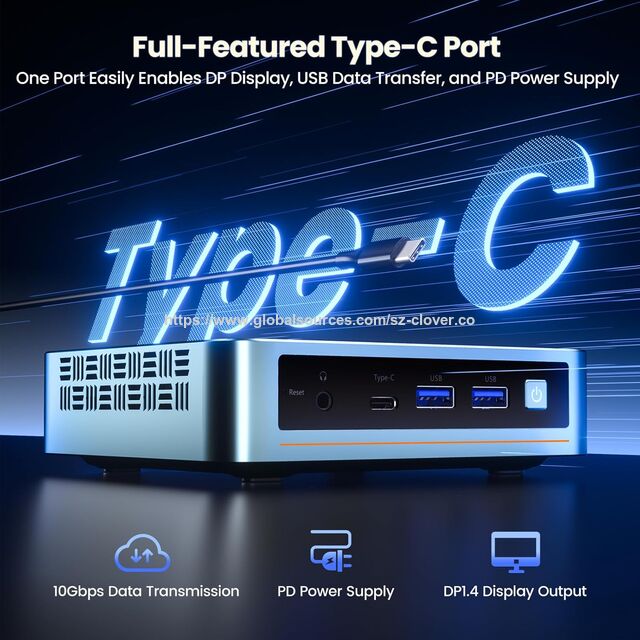 Mini PC N100 Gen 12, RAM 16GB SSD 512GB, Output Triple Layar 4K, Ethernet 1000Mbps, WiFi 6 Dual Band