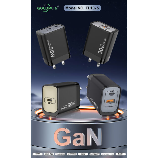 Cargador Rápido Goldplin TL1075 GaN BIS PIN QC/2PD 65W/45W/35W/25W para Teléfono, Fábrica de Cargadores Personalizados, Proveedor OEM ODM SKD Mayorista for sale at factory direct price