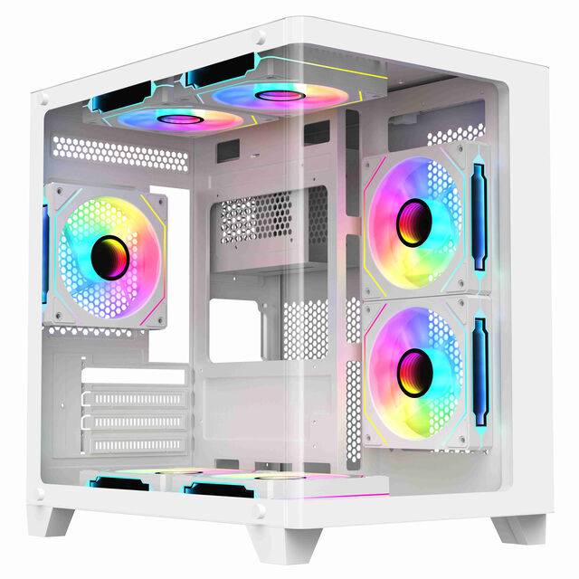 صندوق كمبيوتر ألعاب صغير Micro-ATX/ITX بسطح منحني، فلاتر غبار وجودة بناء فاخرة