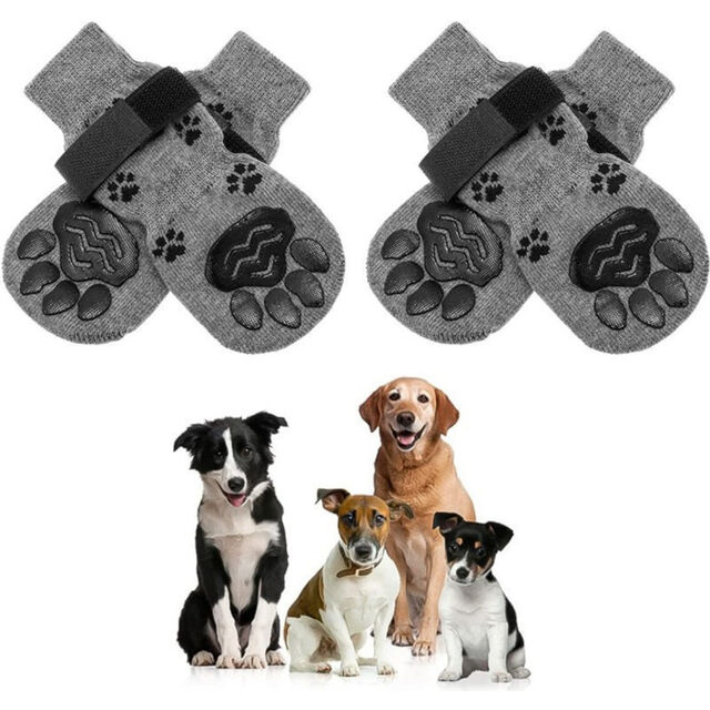 Großhandel Rutschfeste Haustiersocken mit doppelseitiger Anti-Rutsch-Beschichtung und magischen Klettverschlussriemen, ideal für kleine und große Hunde