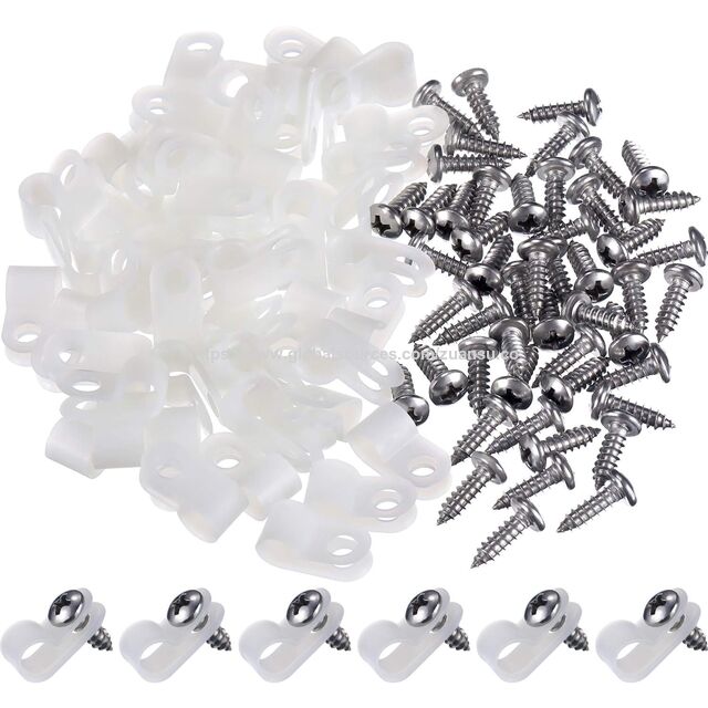 Hersteller R-Typ Kabelklemme Weiße Nylon-Kabelbinder-Clips für Kabelmanagement, Sortiment für Kabelkanäle