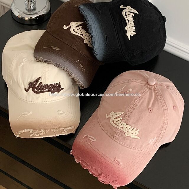 ODM Retro Farbverlauf Baseballkappe, Damen groß und tief Beanie, breitkrempiger Hut