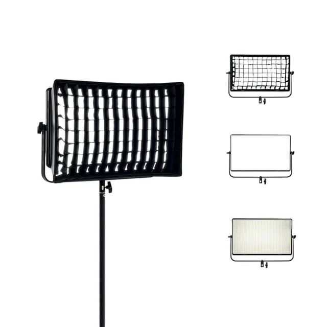 Digitek D1500 Panel de Luz LED Profesional para Video de Panel Plano con Softbox y Rejilla, Elegante y Fácil de Transportar, Ideal para Sesiones de Boda