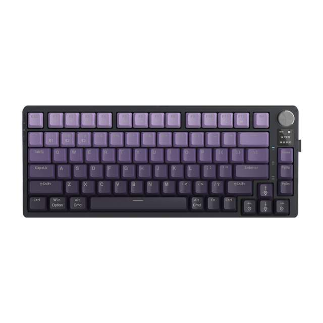 Teclado Mecânico RGB Recarregável para Gaming, Tri-Mode Wireless + Com Fio + BT, com Tela TFT e Botão de Volume, Hot Swappable for sale at factory direct price