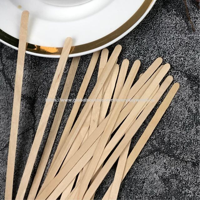 Revolvedores de Café de Madera de Abedul 100mm Ecológicos Sostenibles Desechables con Logo Personalizado para Cafetería y Uso Doméstico
