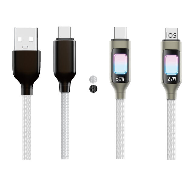 Cable de Carga Rápida Trenzado de Nylon 3A con Conectores Tipo-C/USB Conductor de Cobre Puro para Teléfonos Móviles y Tablets for sale at factory direct price