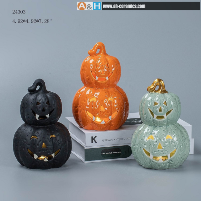 Halloween-Geschenk, Feiertagsdekoration, Keramikkürbis für Wohnkultur, Tisch für Ernte und Halloween