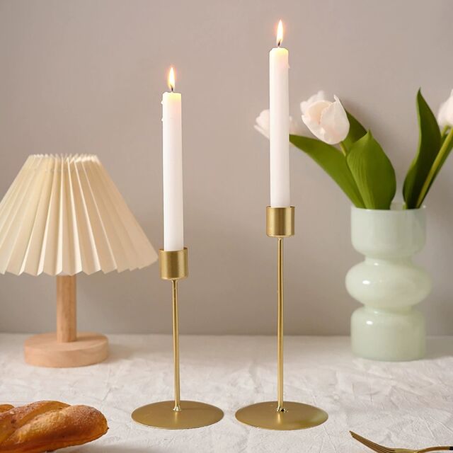 Ornamentos de castiçal para casa, adereços retrô para jantar à luz de velas, decorações simples e românticas para mesas de jantar em casa