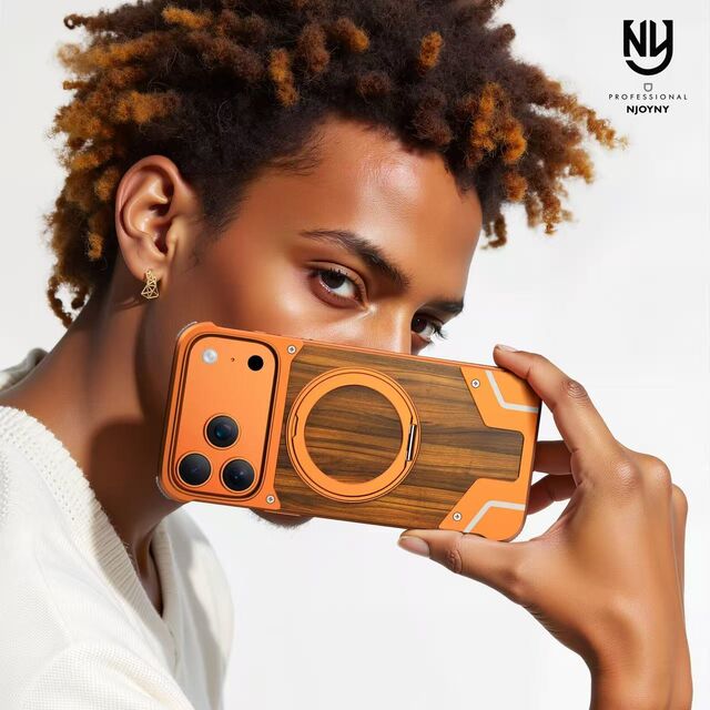 Funda Magnética para Teléfono con Marco de Aleación de Madera Natural, Estabilizada por Tornillos para Aventura al Aire Libre for sale at factory direct price